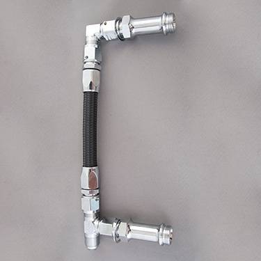 Fragola - FRA930003-CH -  Fragola 8AN,7/8-20" Fuel Line Kit,Dual Inlet 4150, Black Stainless Steel with Chrome Fittings