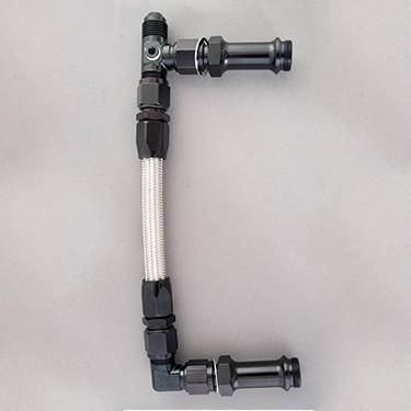 Fragola - FRA920002-BL - Fragola 6AN,7/8-20" Fuel Line Kit,Dual Inlet 4150, Stainless Steel with Black Fittings