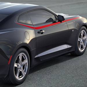 Chevrolet Performance Parts - 23507055 - Body Side Spear Decal/Stripe Package, 2016-17 Camaro Coupe Only, Red Hot (G7C)