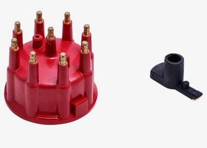 Top Street Performance - TOP STREET PERFORMANCE Pro Billet & Ready To Run Distributor Cap And Rotor Kit; 8 Cyl Male; Red JM6971R