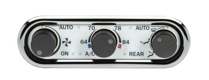 Dakota Digital - Dakota Digital DCC-3000HC-S-W - DCC Digital Climate Control - Vintage Air Gen IV 3-Knob, Horizontal, Chrome, Silver Alloy, White Display