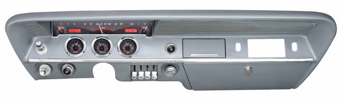 Dakota Digital - Dakota Digital VHX-61C-IMP-C-R - 1961-62 Chevy Impala VHX System, Carbon Fiber Style Face, Red Display
