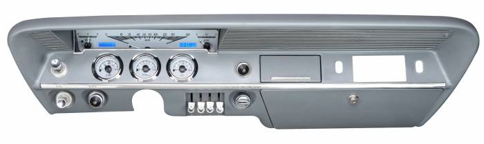 Dakota Digital - Dakota Digital VHX-61C-IMP-S-B - 1961-62 Chevy Impala VHX System, Silver Alloy Style Face, Blue Display