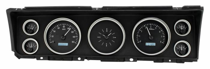 Dakota Digital - Dakota Digital VHX-67C-IMP-K-W - 1967 Chevy Impala/CapriceVHX System, Black Alloy Style Face, White Display