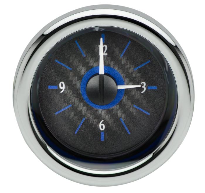 Dakota Digital - Dakota Digital VLC-16-1-C-B - Universal VLC Analog Clock, Carbon Fiber Style Face, Blue Display