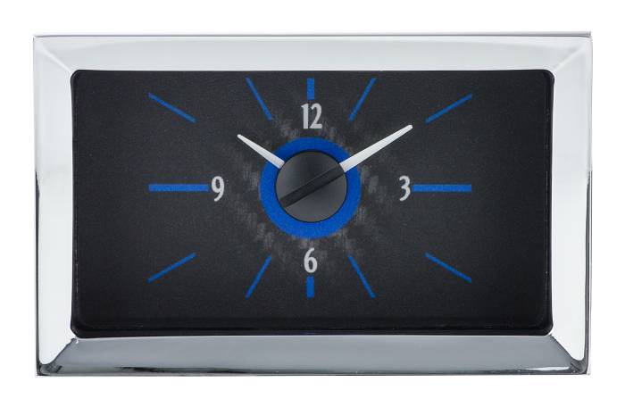 Dakota Digital - Dakota Digital VLC-57C-C-B - 1957 Chevy Car Analog Clock, Carbon Fiber Style Face, Blue Display