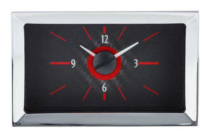 Dakota Digital - Dakota Digital VLC-57C-C-R - 1957 Chevy Car Analog Clock, Carbon Fiber Style Face, Red Display