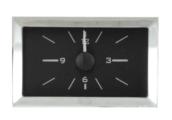 Dakota Digital - Dakota Digital VLC-57C-K-B - 1957 Chevy Car Analog Clock, Black Alloy Style Face, Blue Display