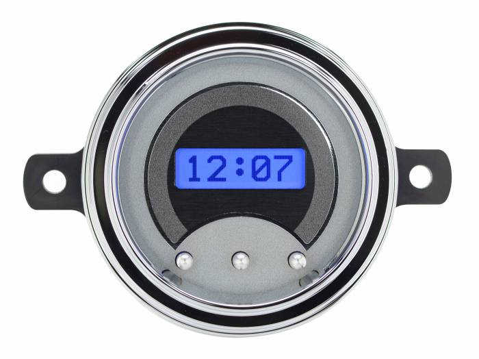 Dakota Digital - Dakota Digital VLK-49F-S-B - 1949-50 Ford Car Digital Clock, Silver Alloy Style Face, Blue Display