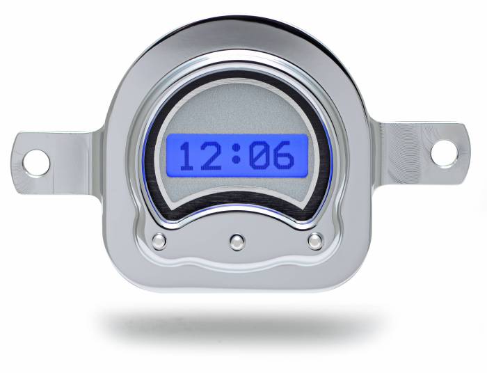 Dakota Digital - Dakota Digital VLK-51F-S-B - 1951 Ford Car Digital Clock, Silver Alloy Style Face, Blue Display