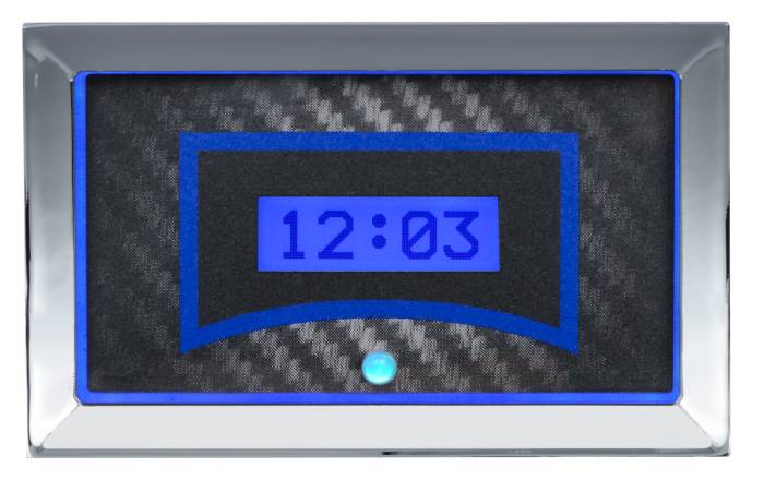 Dakota Digital - Dakota Digital VLK-57C-C-B - 1957 Chevy Car Digital Clock, Carbon Fiber Style Face, Blue Display