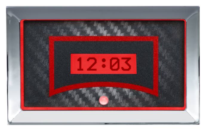 Dakota Digital - Dakota Digital VLK-57C-C-R - 1957 Chevy Car Digital Clock, Carbon Fiber Style Face, Red Display