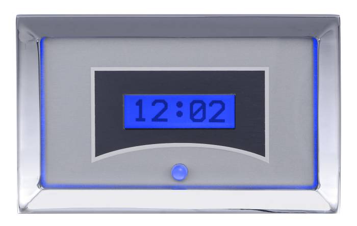 Dakota Digital - Dakota Digital VLK-57C-S-B - 1957 Chevy Car Digital Clock, Silver Alloy Style Face, Blue Display