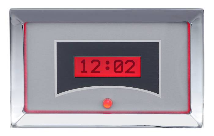 Dakota Digital - Dakota Digital VLK-57C-S-R - 1957 Chevy Car Digital Clock, Silver Alloy Style Face, Red Display