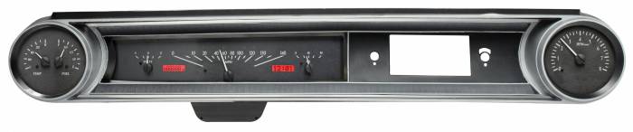 Dakota Digital - Dakota Digital VHX-65C-IMP-K-R - 1965 Chevy Impala VHX System, Black Alloy Style Face, Red Display