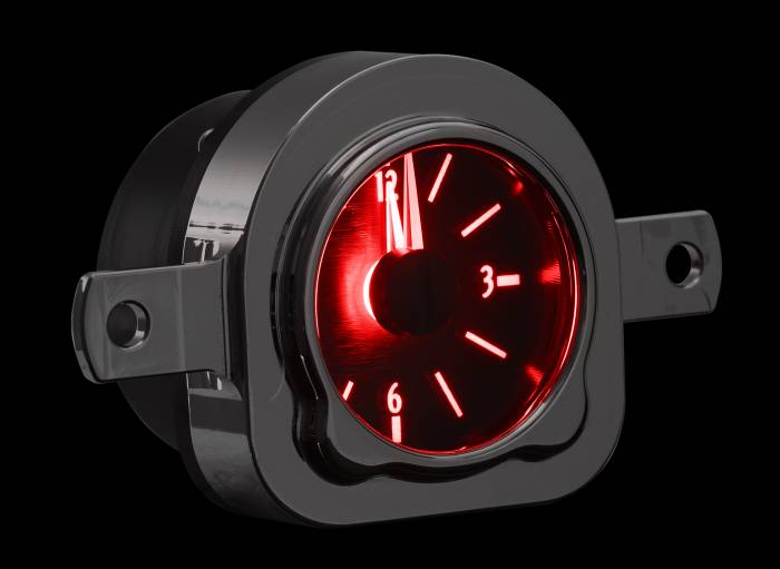 Dakota Digital - Dakota Digital VLC-51F-K-R - 1951 Ford Car Analog Clock, Black Alloy Style Face, Red Display