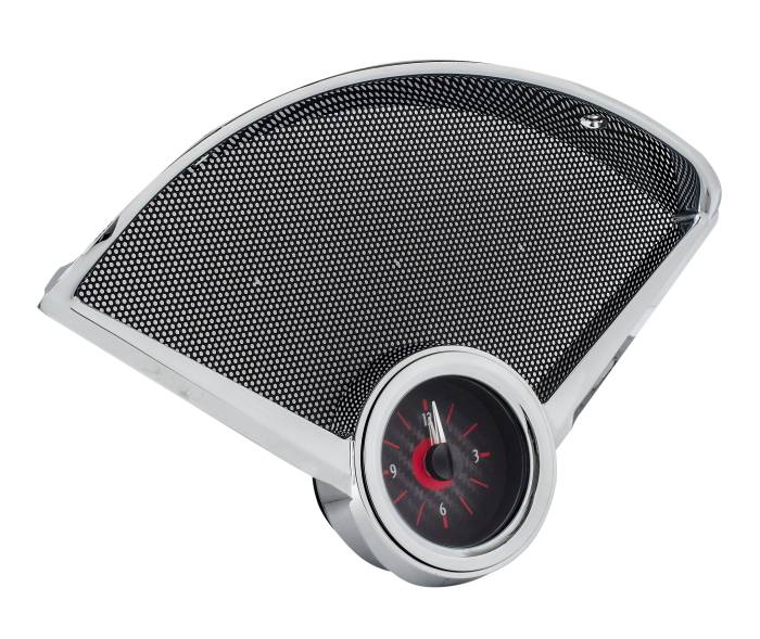 Dakota Digital - Dakota Digital VLC-55C-C-R - 1955-56 Chevy Car Analog Clock, Carbon Fiber Style Face, Red Display