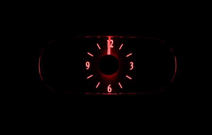 Dakota Digital - Dakota Digital VLC-58C-IMP-K-R - 1958 Chevy Impala Analog Clock, Black Alloy Style Face, Red Display
