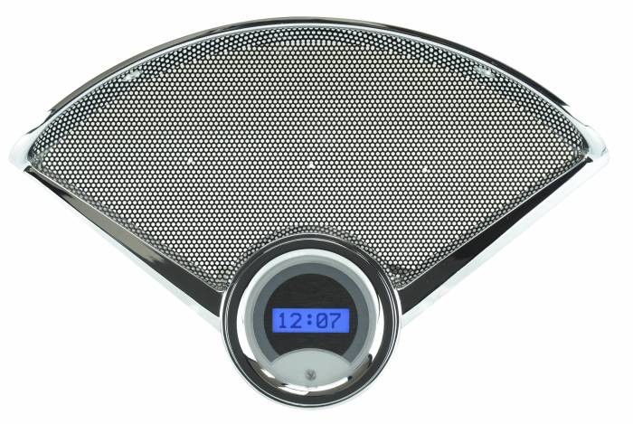 Dakota Digital - Dakota Digital VLK-55C-S-B - 1955-56 Chevy Car Digital Clock, Silver Alloy Style Face, Blue Display