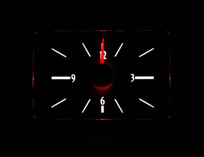 Dakota Digital - Dakota Digital VLC-40F-K-W - 1940 Ford Car Analog Clock, Black Alloy Style Face, White Display