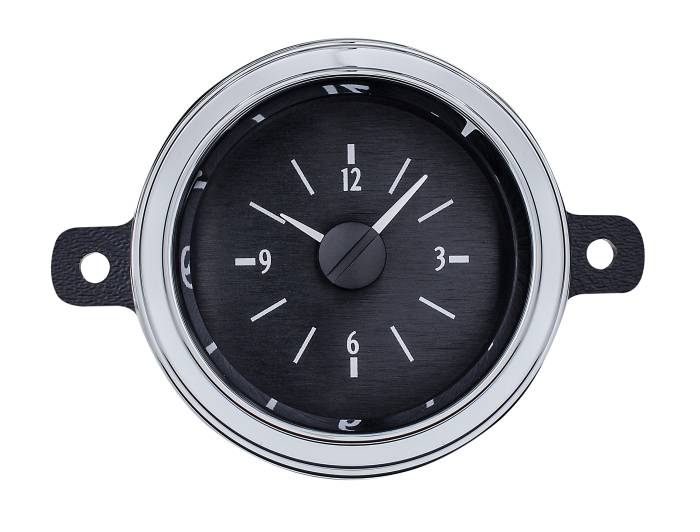 Dakota Digital - Dakota Digital VLC-49F-K-W - 1949-50 Ford Car Analog Clock, Black Alloy Style Face, White Display