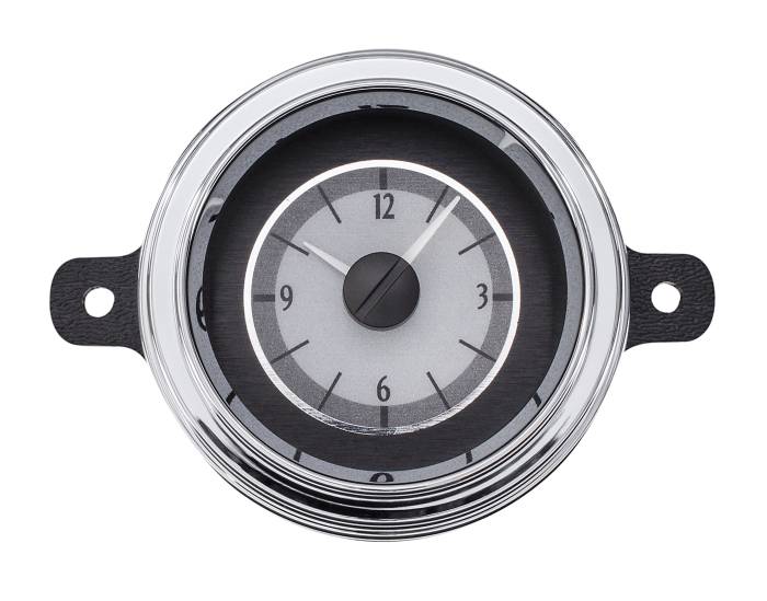 Dakota Digital - Dakota Digital VLC-49F-S-W - 1949-50 Ford Car Analog Clock, Silver Alloy Style Face, White Display