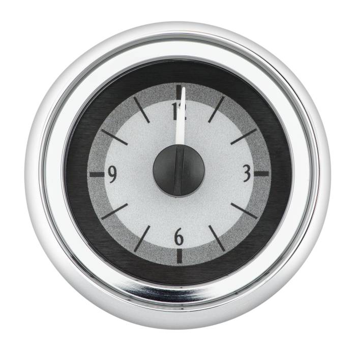 Dakota Digital - Dakota Digital VLC-51C-S-B - 1951-52 Chevy Car Analog Clock, Silver Alloy Style Face, Blue Display