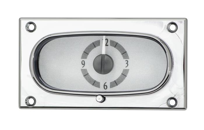 Dakota Digital - Dakota Digital VLC-58C-IMP-S-W - 1958 Chevy Impala Analog Clock, Silver Alloy Style Face, White Display