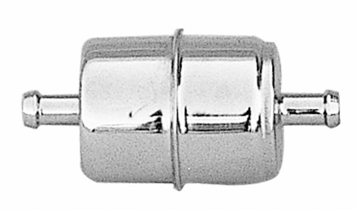 Trans-Dapt Performance  - TD9177 - 3/8" Disposable Fuel Filter, Chrome, (not for fuel injection)