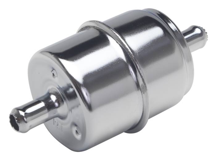 Trans-Dapt Performance  - Trans-Dapt Performance Products Straight Inlet And Outlet Chrome Fuel Filter 9212