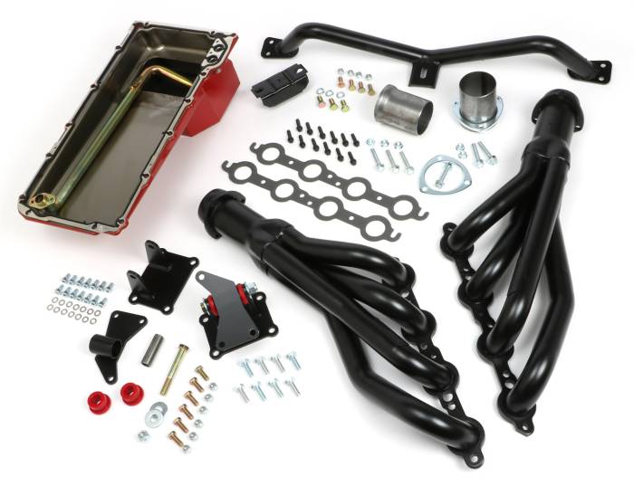 Trans-Dapt Performance  - LS Engine Swap in a Box Kit for LS into 2WD 73-87 GM Truck 73-91 SUV with Auto Transmission and Uncoated Headers Trans-Dapt 42051