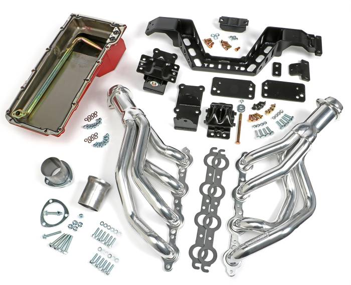 Trans-Dapt Performance  - LS Engine Swap in a Box Kit for LS Engine in 67-69 F-Body or 68-74 X-Body with Manual Trans and HTC Coated Headers Trans-Dapt 42015