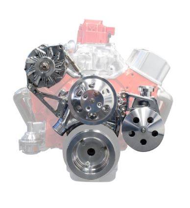 Clearance Items - Top Street Performance DS35012 - Small Block Chevy Front Drive System - Polished and Chrome finish