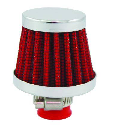 Top Street Performance - TSP-SP7314 Crankcase Vent Filter Mini Breather Red - 3/8"-1/2" Barb