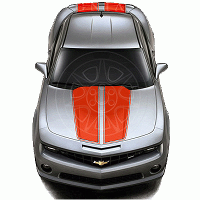 GM (General Motors) - 92225515 - Hood And Trunk Rally Stripe Kit, 2011-14 Camaro Coupe, Orange
