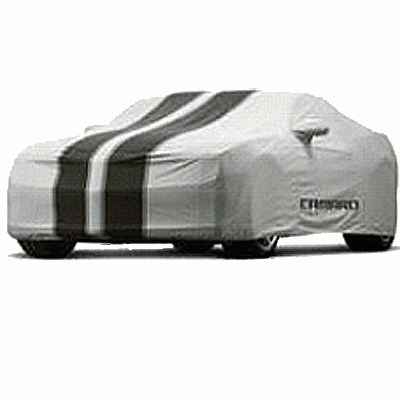 GM (General Motors) - 92215994 - Chevrolet Performance 2010-15 Camaro Coupe Car Cover - Gray With Black Stripes, For Outdoor Use