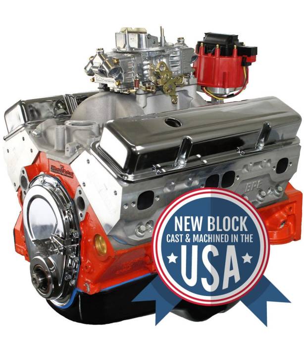 BluePrint Engines - BP4002CTC1 Small Block Crate Engine by BluePrint Engines 400 CI 508 HP GM Style Dressed Longblock with Carburetor Aluminum Heads Roller Cam