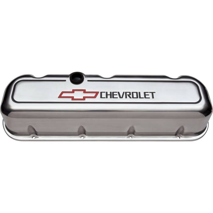 Proform - Proform Parts 141-142 - Polished Die Cast Aluminum Valve Cover - pre-1987 BBC, Tall with Baffle