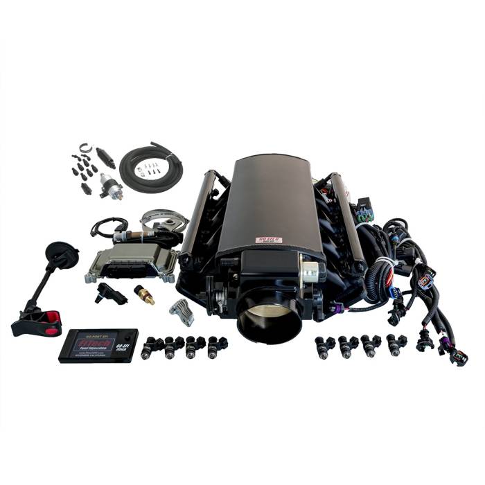 FiTech Fuel Injection - Fitech 71001 Ultimate LS 500 HP EFI System With Short Cathedral Intake & Inline Fuel Pump Master Kit