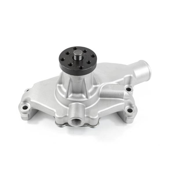 Top Street Performance - TSP-HC8011 - Chevy Small Block Short-Style High-Flow Mechanical Water Pump, Satin Finish