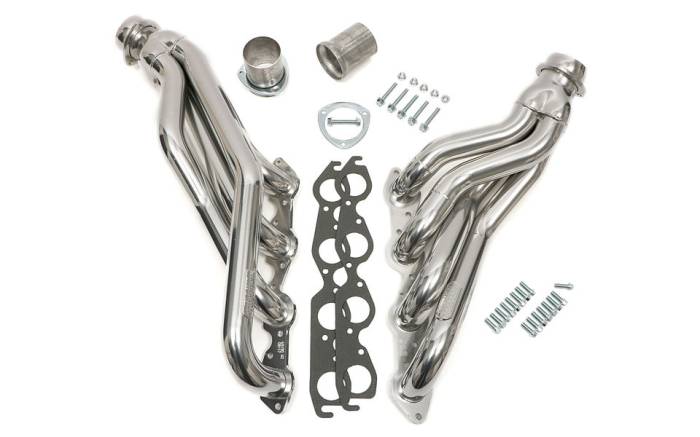 Hedman Hedders - HD69196 - Hedman Headers 67-87 C10/C20 Trucks And Suvs With Bb Chevy; Standard-Duty, Htc Silver Ceramic Coated Headers; 2" Tube Dia.; 3" Coll.; Mid-Length Design