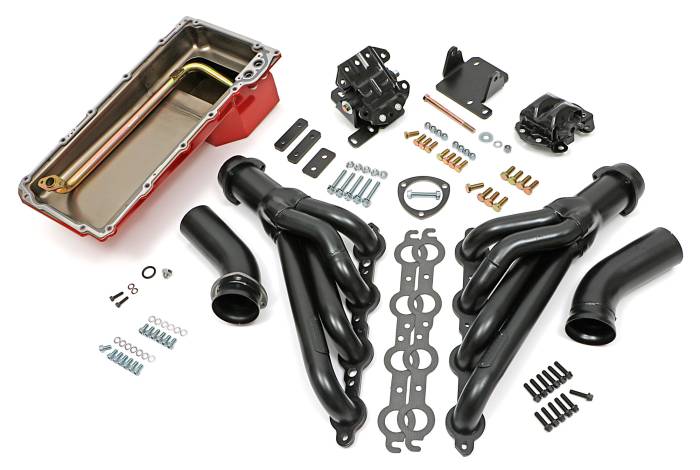 Trans-Dapt Performance  - LS Engine Swap In A Box Kit for LS in 68-72 GM A-Body TH350 700R4 Mid-Length Uncoated Trans Dapt 46011