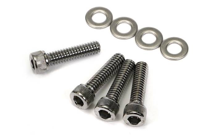 Trans-Dapt Performance  - TD9434 - 1/4"-20 x 1" HEX SOCKET (Allen) Style Valve Cover Bolts and Washers (set of 4)- CHROME