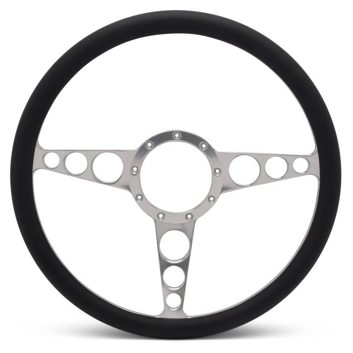 Eddie Motorsports - EMSMS140-30CA - Steering Wheel Racer 15"Clrano/Blk Grip