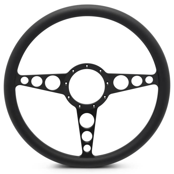 Eddie Motorsports - EMSMS140-30MB - Steering Wheel Racer 15"Matblk/Blk Grip