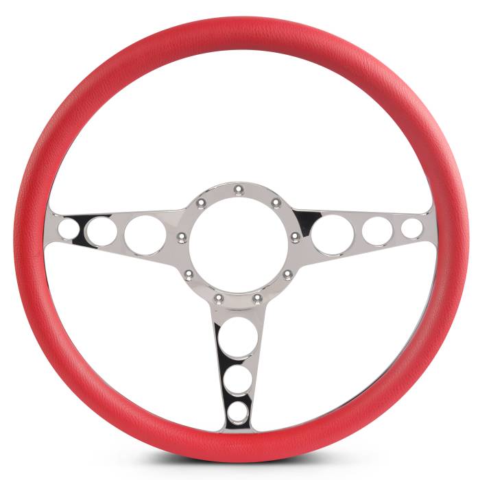 Eddie Motorsports - EMSMS140-30RCL - Steering Wheel Racer 15"Clear/Red Grip