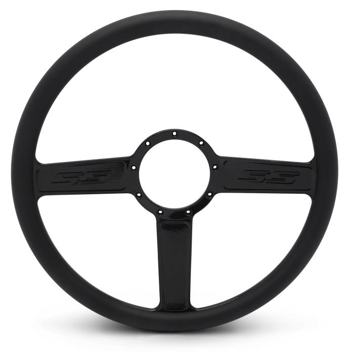 Eddie Motorsports - EMSMS140-32BA - Steering Wheel Ss 15"Blkano/Blk Grip