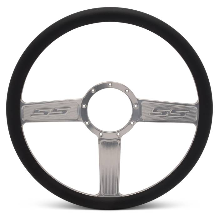 Eddie Motorsports - EMSMS140-32CA - Steering Wheel Ss 15"Clear Ano/Blk Grip