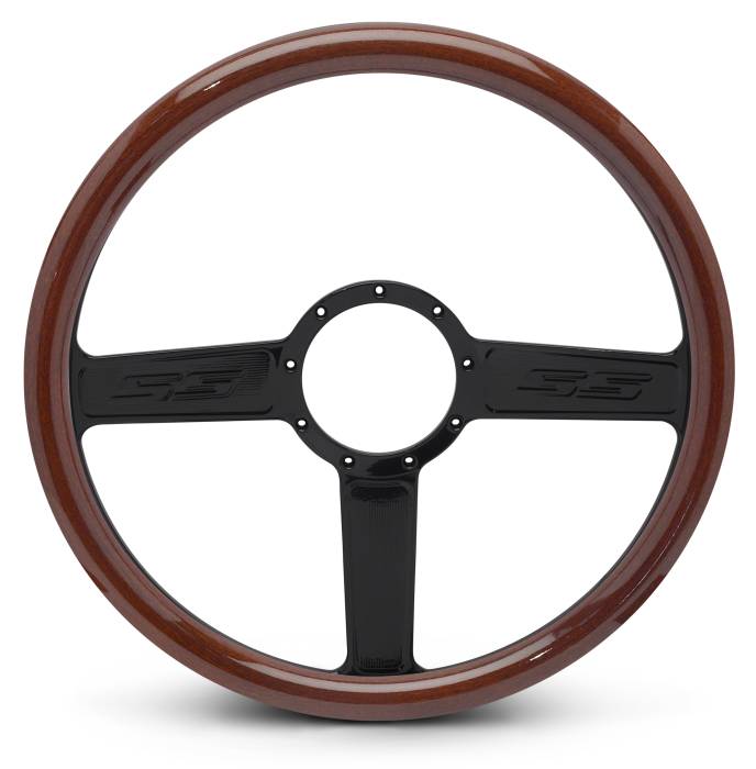 Eddie Motorsports - EMSMS140-32WBK - Steering Wheel Ss 15"Black/Wood Grip