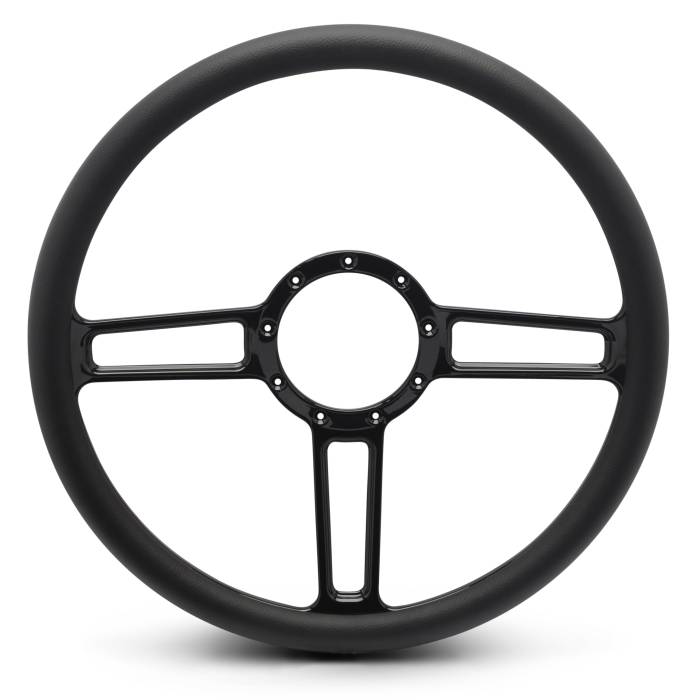 Eddie Motorsports - EMSMS140-34BA - Steering Wheel Launch 15"Blkano/Blk Grip